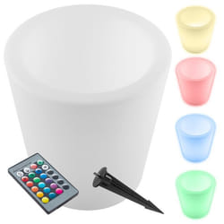 TECTAKE Cylindre lumineux LED Luminous Curve Cooler Utilisé comme seau à champagne avec éclairage LED de 12 W