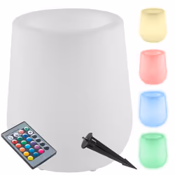 Pot de fleurs - TECTAKE - Pot de fleurs LED LUMINOUS CURVE POT télécommande incluse 12W - 38 x 44 cm - Blanc