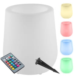 Pot de fleurs - TECTAKE - Pot de fleurs LED LUMINOUS CURVE POT télécommande incluse 12W - 38 x 44 cm - Blanc