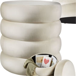 Tectake - Tabouret avec espace de rangement rond rembourré