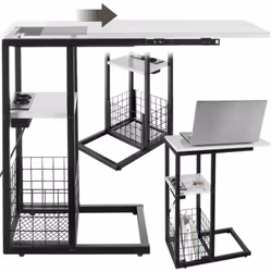 Poste de travail flexible et pratique La table d'appoint pour ordinateur portable Rhea de tectake vous offre une fonctionnali ...
