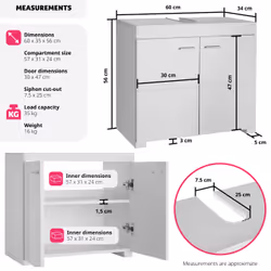 TecTake 405365 armoire de rangement de salle de bain - Vue supplémentaire 6