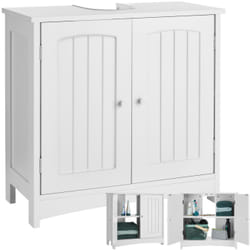 TecTake 405366 miroir de salle de bain et armoire de rangement pour évier