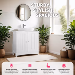 TecTake 405366 miroir de salle de bain et armoire de rangement pour évier