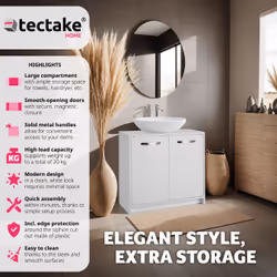 TecTake 405367 miroir de salle de bain et armoire de rangement pour évier
