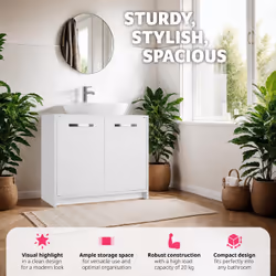 TecTake 405367 miroir de salle de bain et armoire de rangement pour évier