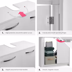 TecTake 405367 miroir de salle de bain et armoire de rangement pour évier - Vue supplémentaire 4