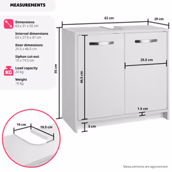 TecTake 405367 miroir de salle de bain et armoire de rangement pour évier - Vue supplémentaire 6
