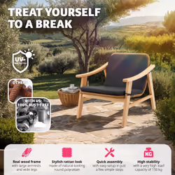 TecTake 405376 chaise d'extérieur