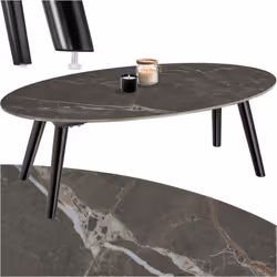 Découvrez la table basse ovale polyvalente Acerra de tectake - une harmonie esthétique entre un design intemporel et une gran ...