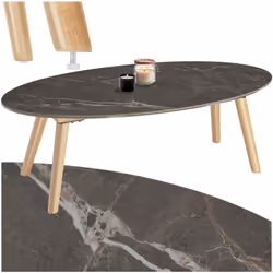 Découvrez la table basse ovale polyvalente Acerra de tectake - une harmonie esthétique entre un design intemporel et une gran ...