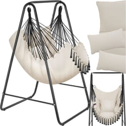 Fauteuil suspendu 3 coussins extra épais  beige