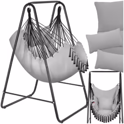 Fauteuil suspendu 3 coussins extra épais  gris
