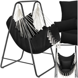 Fauteuil suspendu 3 coussins extra épais  noir