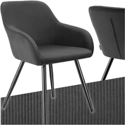 Chaise élégante aspect corde avec forme ergonomique anthracite/noir