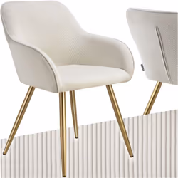 Apportez une touche spéciale à votre maison avec la chaise Marilyn avec revêtement en velours côtelé de tectake. Cette élégan ...