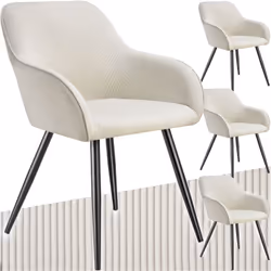 Apportez une touche particulière à votre maison avec le lot de 4 chaises Marilyn en velours côtelé de tectake. Ces élégantes  ...