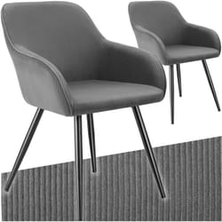 Lot 2 chaises élégantes aspect corde avec forme ergonomique gris/noir