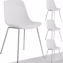 Chaises de salle à manger en plastique au design ergonomique Les chaises en plastique modernes Mave de tectake s'adaptent vis ...