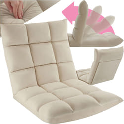 Fauteuil relax Snooze, 2 en 1, velours, réglable en 14 positions - beige
