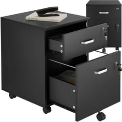 Tectake - Caisson à roulettes avec 2 tiroirs pour documents format A5 verrouillable avec clés de rechange