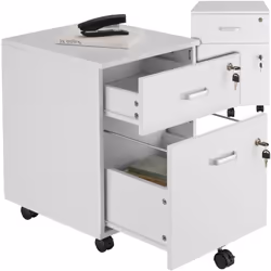 Une organisation parfaite Optimisez votre espace de travail avec le caisson à roulettes Vagur de tectake. Offrant un vaste es ...