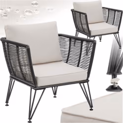 Un confort pour votre jardin Offrez à votre espace extérieur le lot de 2 fauteuils de jardin Sundo de tectake, l'ajout idéal  ...