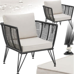 Tectake - Lot de fauteuils de jardin en résine tressée sundo - Lot de 2