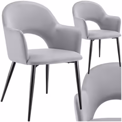 Fauteuil en velours et rembourré Lot de 2 gris clair