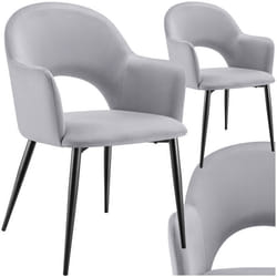 Fauteuil en velours et rembourré Lot de 2 gris clair