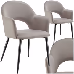Fauteuil en velours et rembourré Lot de 2 taupe