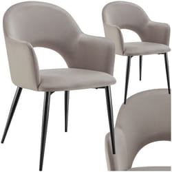 Fauteuil en velours et rembourré Lot de 2 taupe