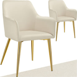 Fauteuil en velours rembourré Lot de 2 beige