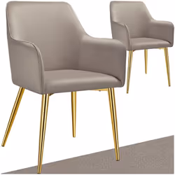 Fauteuil en velours rembourré Lot de 2 taupe