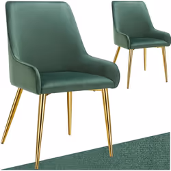 Chaise rembourrée en velours rembourré Lot de 2 vert