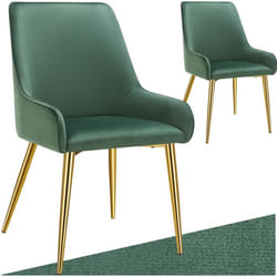 Chaise rembourrée en velours rembourré Lot de 2 vert