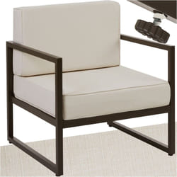 Fauteuil de jardin épaisseur du coussin de l'assise 14 cm structure en acier revêtu par poudre