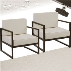 Tectake - Fauteuil de jardin épaisseur du coussin de l'assise 14 cm structure en acier revêtu par poudre
