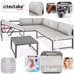 TecTake 405525 ensemble de meubles de jardin Gris
