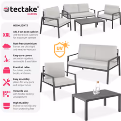 TecTake 405526 ensemble de meubles de jardin Gris