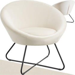 Fauteuil cocktail rembourré avec revêtement en velours Dossier rond
