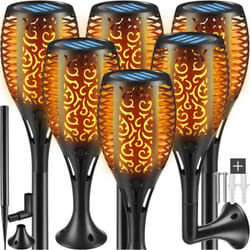 Tectake - Lot de 6 lampes solaires flare led avec capteur crépusculaire -