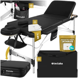 Table 3 zones de massage largeur 70 cm et rembourrage 5 cm  noir - TU