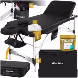 Table 3 zones de massage largeur 78 cm et rembourrage 5 cm noir - TU
