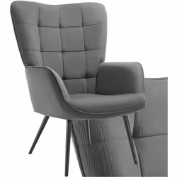 Le fauteuil Hygge en velours côtelé fin de tectake est le choix parfait pour une pause douillette après une longue journée de ...