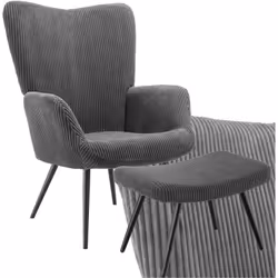 Le fauteuil exclusif Hygge avec repose-pieds de tectake est un véritable accroche-regard et transforme chaque salon en un lie ...