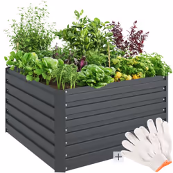 Jardinage facile Découvrez le carré potager Blomma de tectake – le choix idéal pour transformer votre jardin en une oasis ver ...