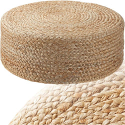 Tectake - Pouf banno elipse rond en jute style bohème fait main -