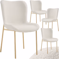 Plongez votre salle à manger ou votre salon dans une ambiance exclusive avec le lot de 4 chaises rembourrées en tissu bouclet ...