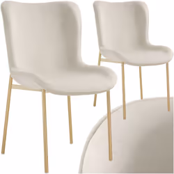 Apportez une touche de luxe à votre salle à manger avec le lot de 2 chaises rembourrées Tessa de tectake, à l'aspect velours  ...